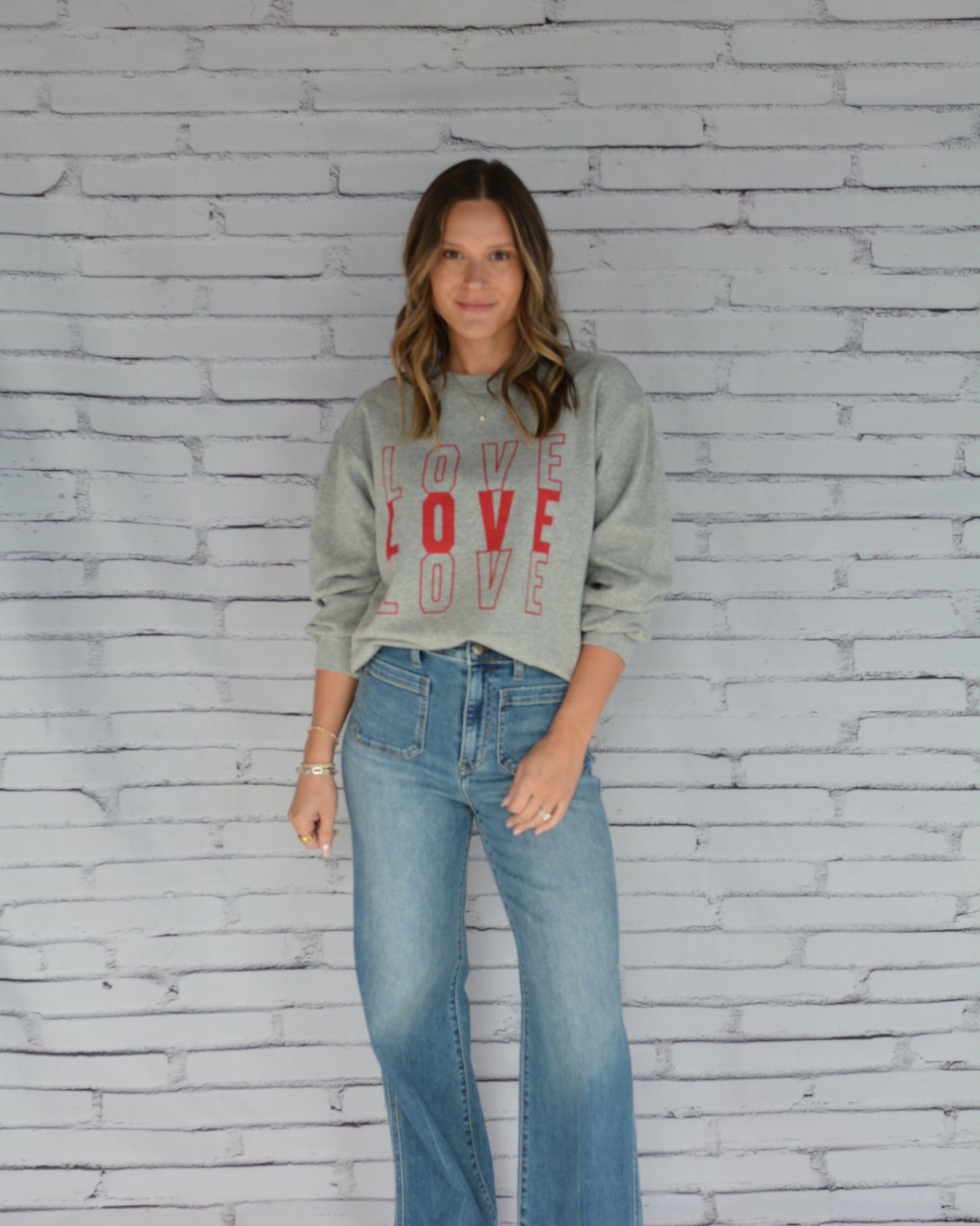 Amor Boyfriend Sweatshirt Gray