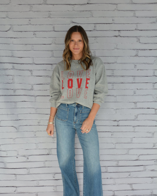 Amor Boyfriend Sweatshirt Gray