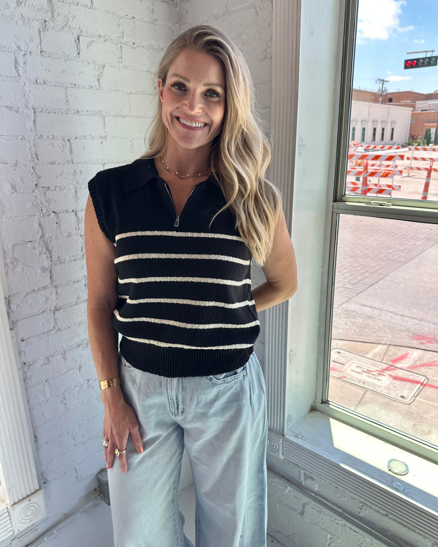 Weston Half Zip Vest Top