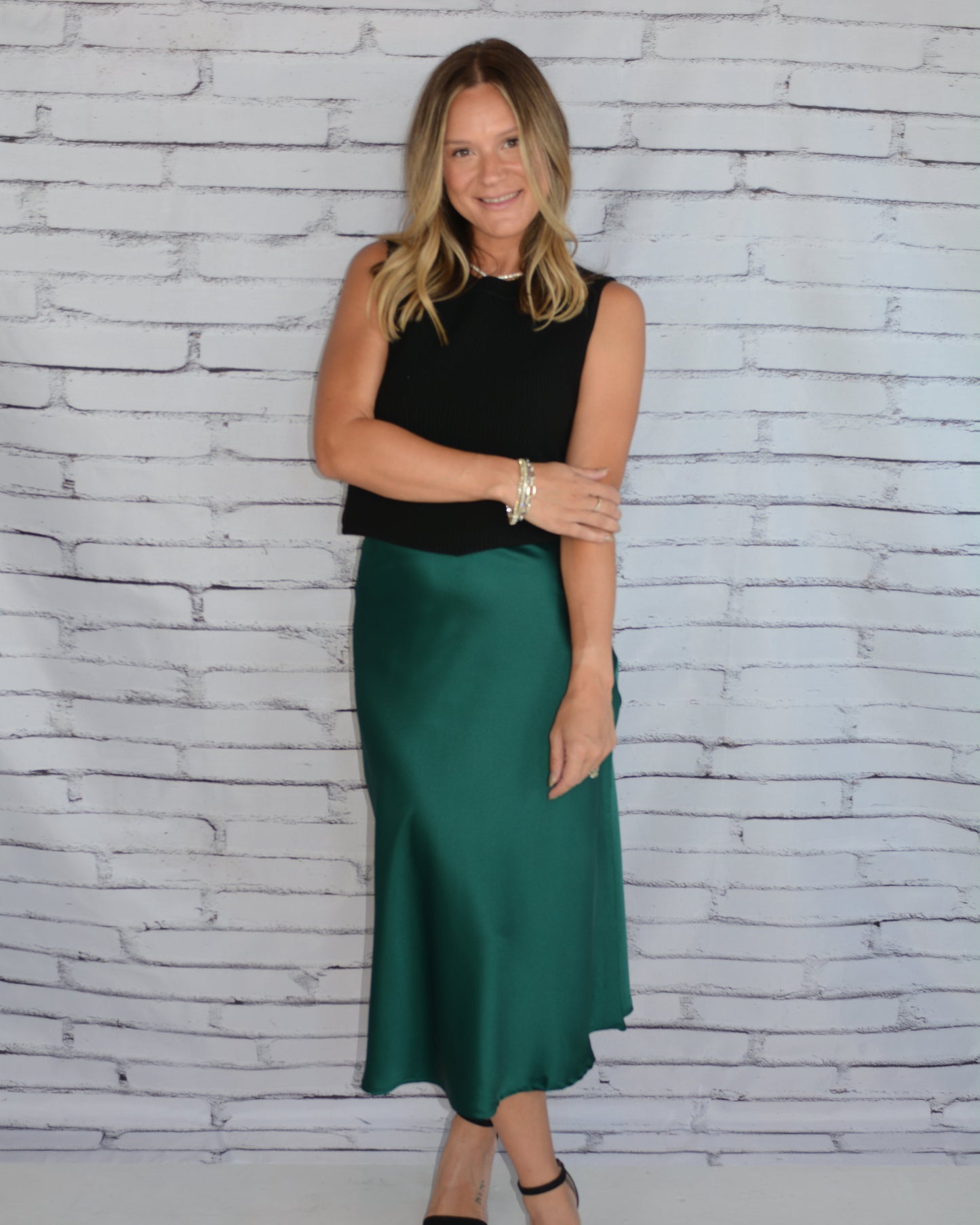Satin Midi Skirt