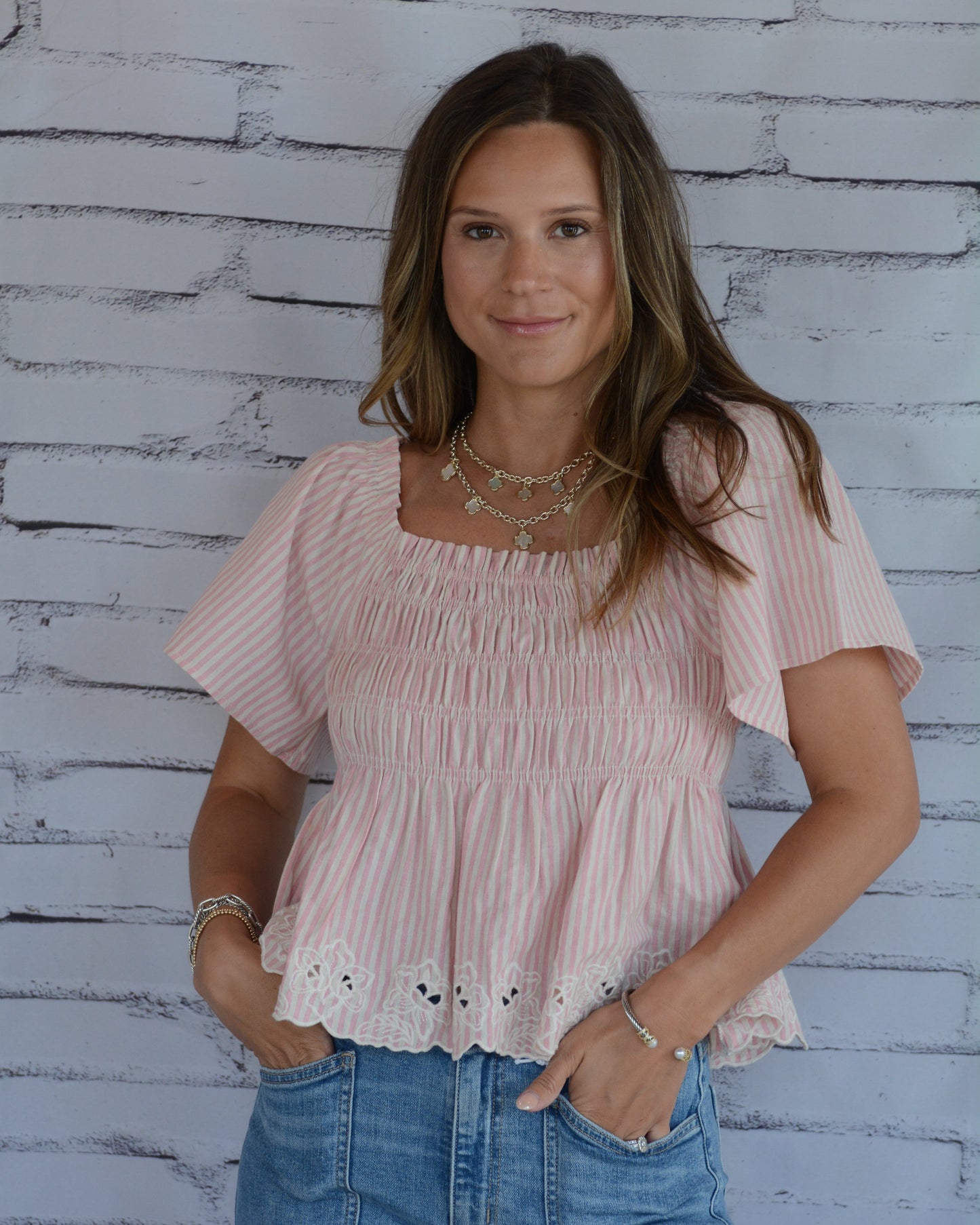 Blush Meadow Peplum Top