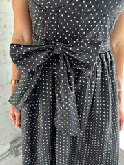 Pin Dot Corset Flutter Dress