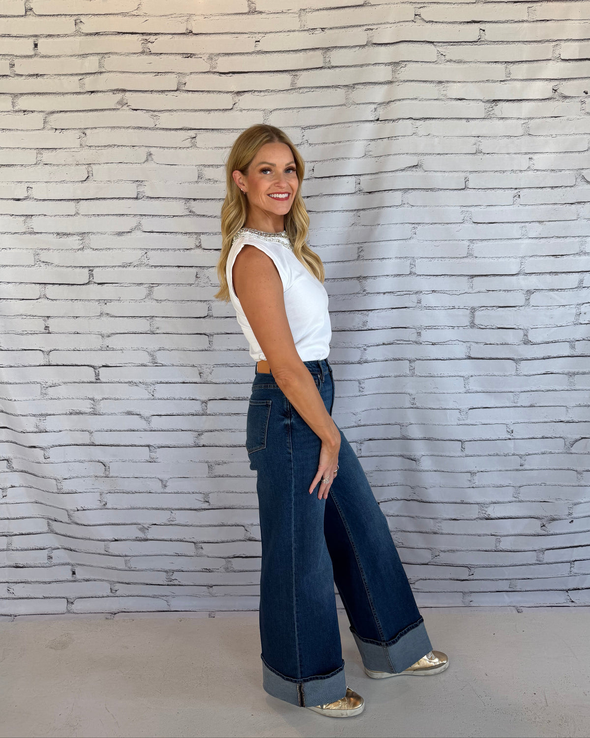 The Estelle Embellished Tee White