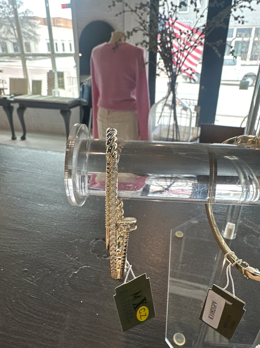 Gold Pave Nail Bracelet