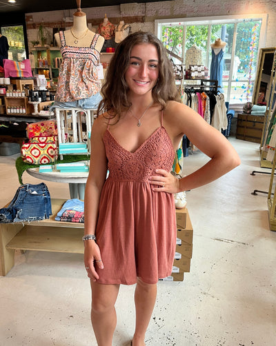 Amalfi Romper- Red Clay