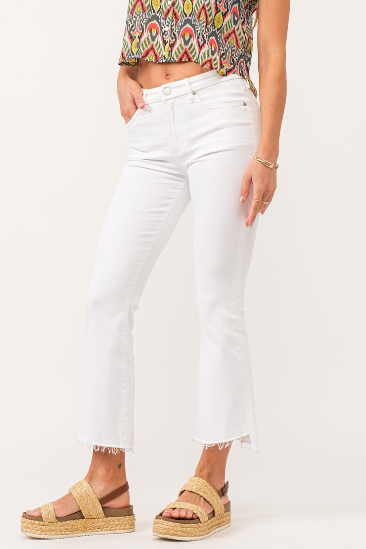 Jeanne High Rise Crop- White