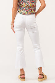 Jeanne High Rise Crop- White