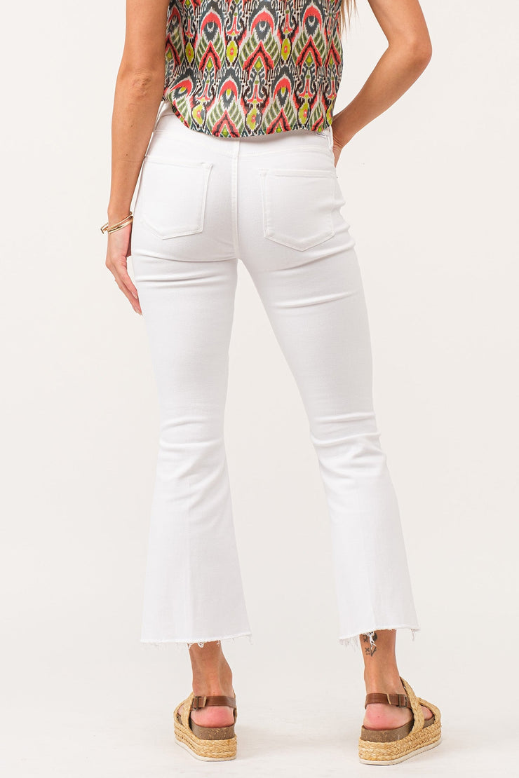 Jeanne High Rise Crop- White