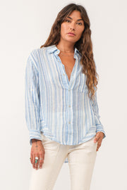 Lola Oversized Shirt- Blue Streak