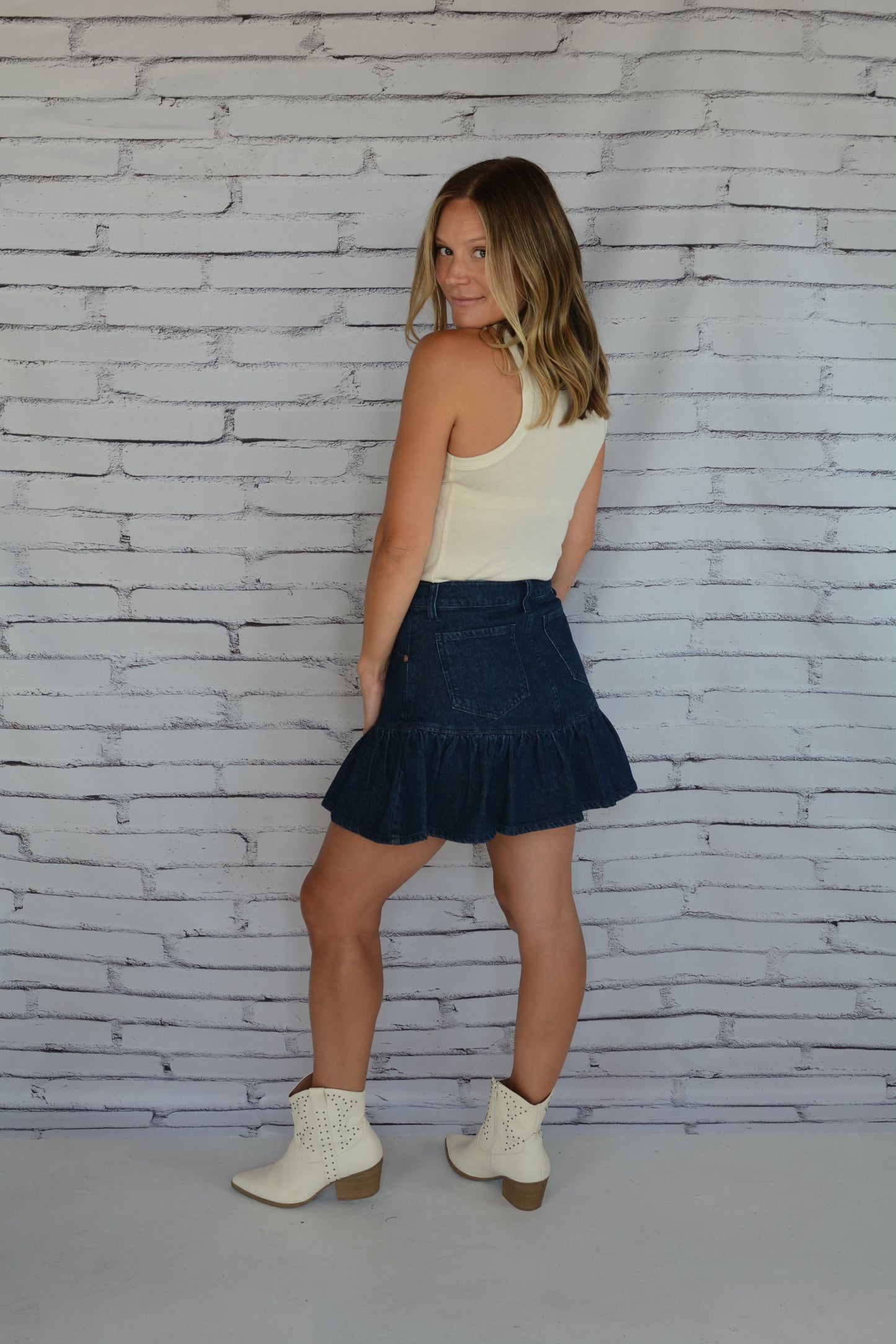 Smooch Ruffle Skirt Moonlight