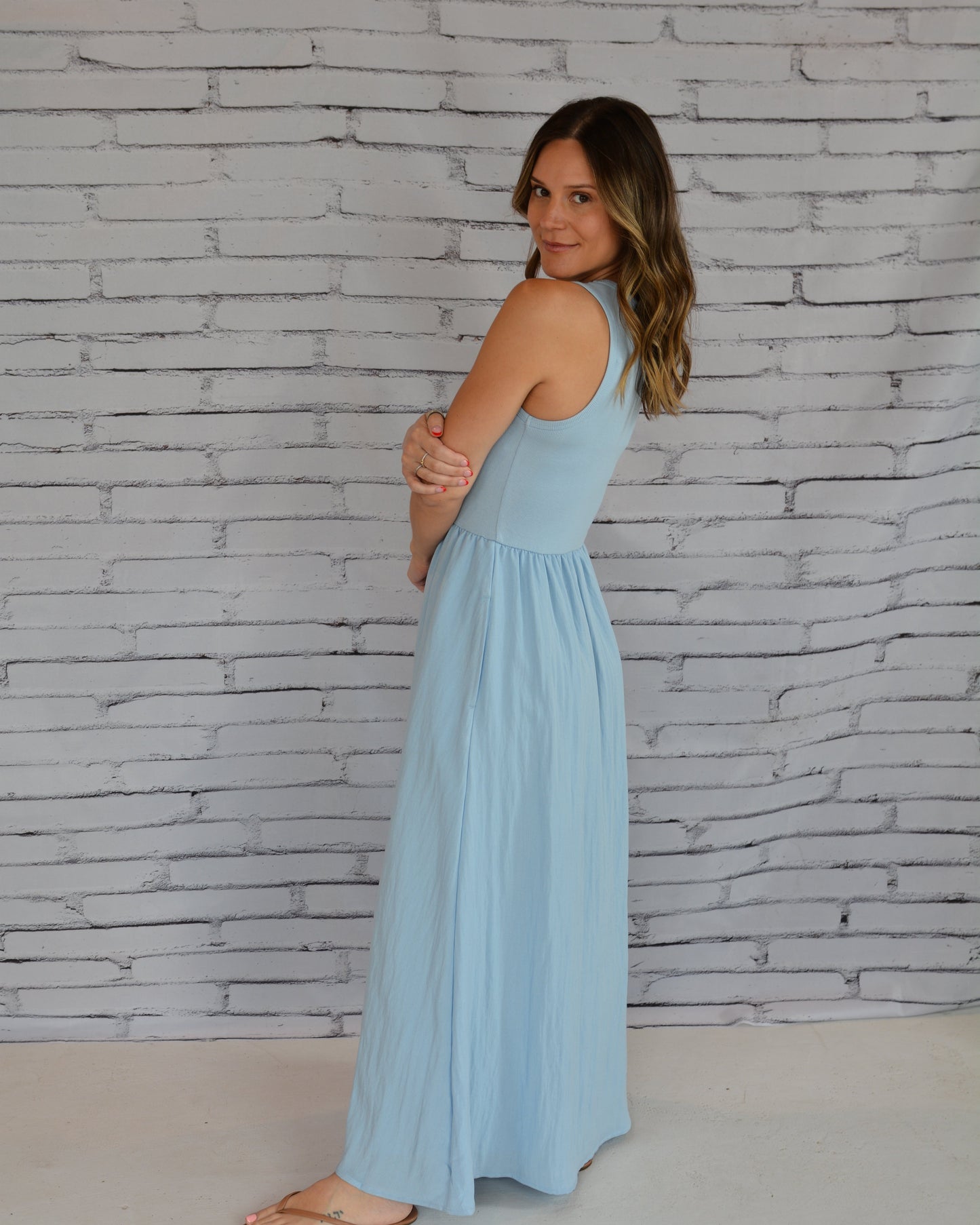 Charlotte Midi Dress Blue Light