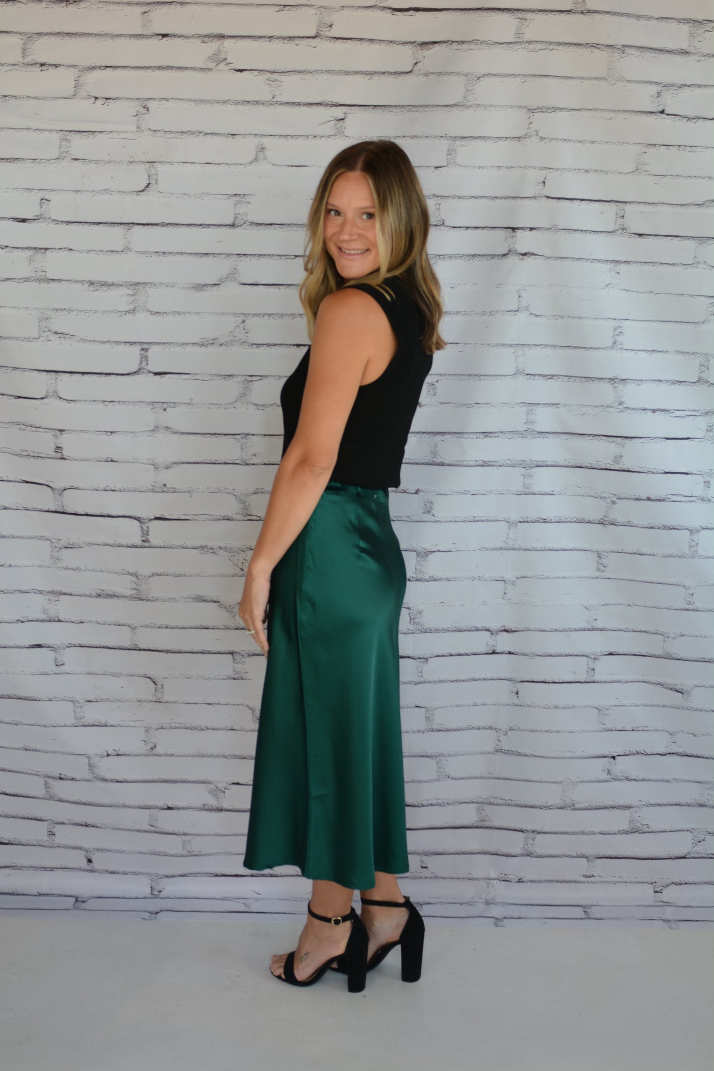 Satin Midi Skirt