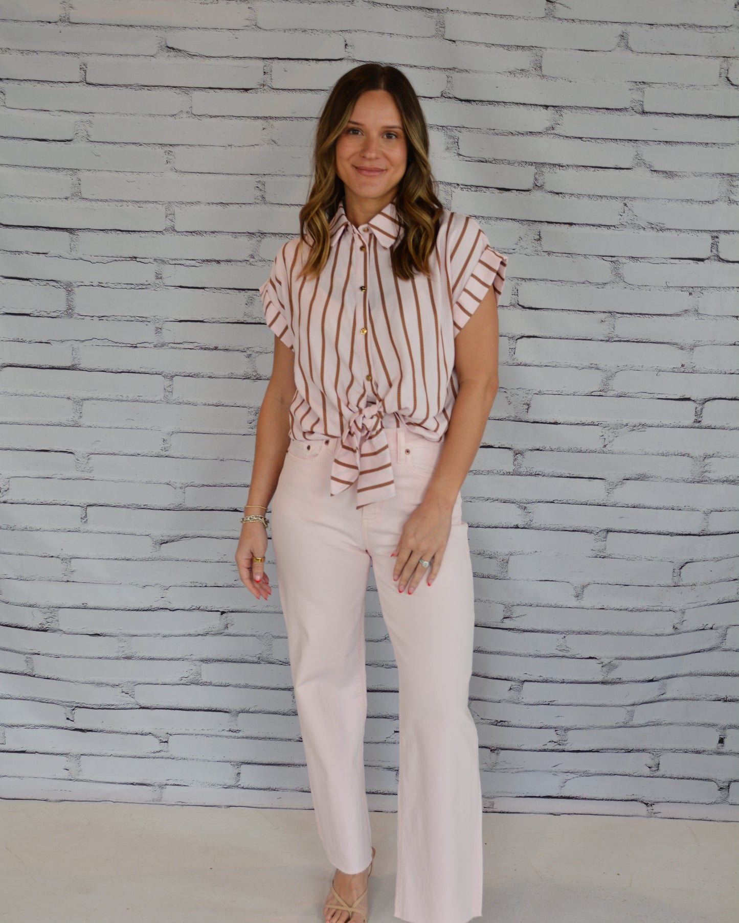 Pretty in Pink Striped Blouse