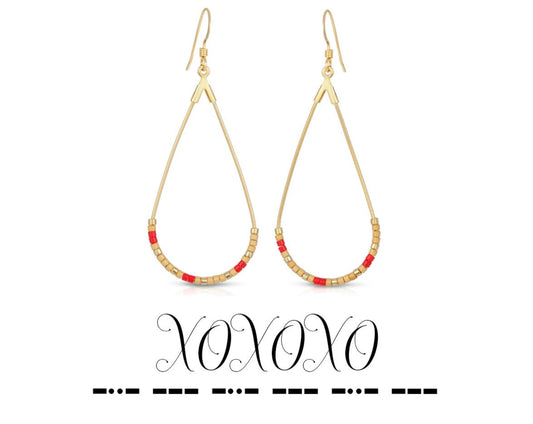 "Xoxoxo" Morse Code Earrings