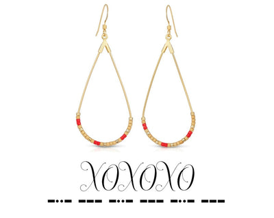 "Xoxoxo" Morse Code Earrings