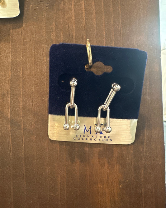 Silver Hardware Link Earring