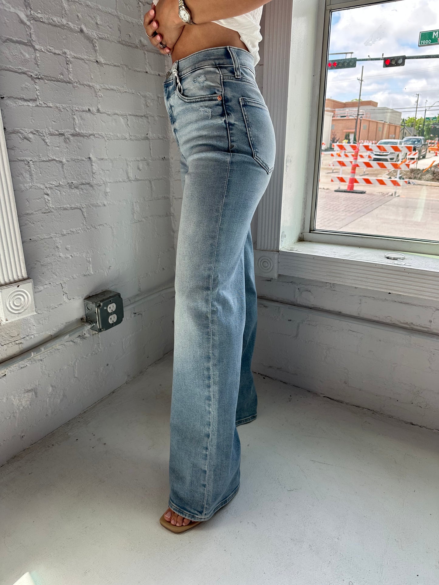 Far Out High Rise Wide Leg Blooming Vintage