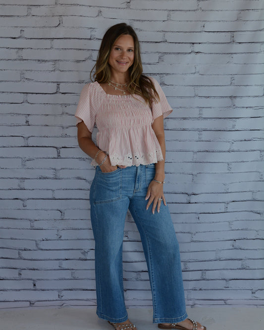 Blush Meadow Peplum Top