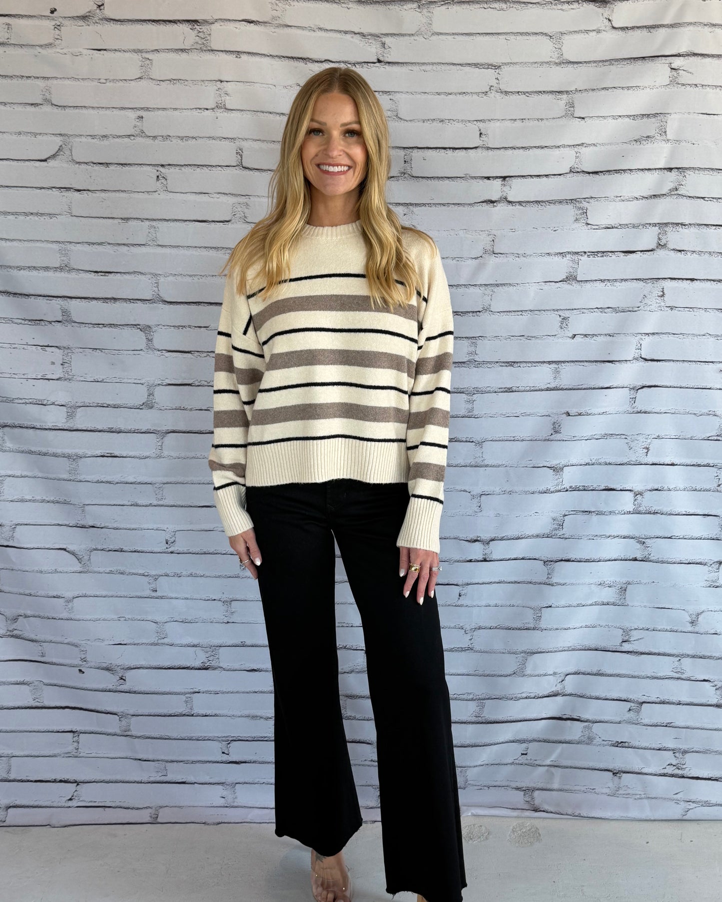 Cirrus Stripe Sweater Chalk