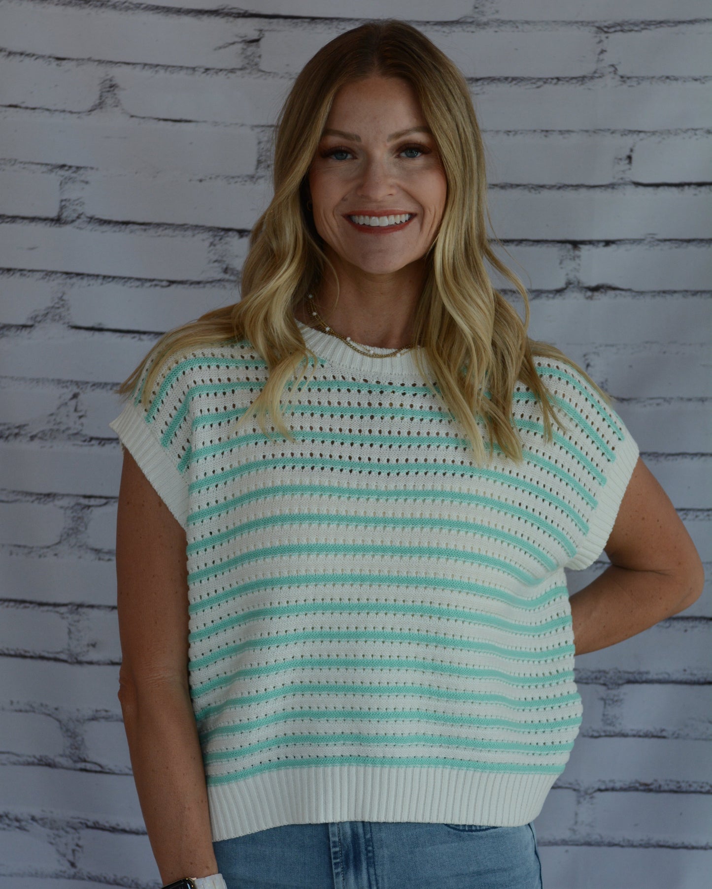 Mint Stripe Top