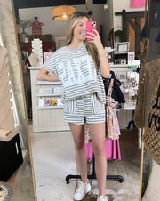 Stripe Drawstring Short