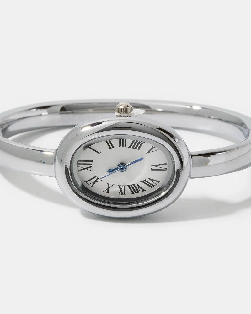 Hinged Oval Bangle Watch Bracelet
