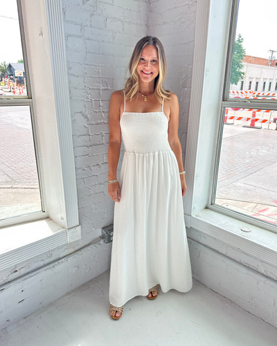 Bayside Linen Maxi Dress White