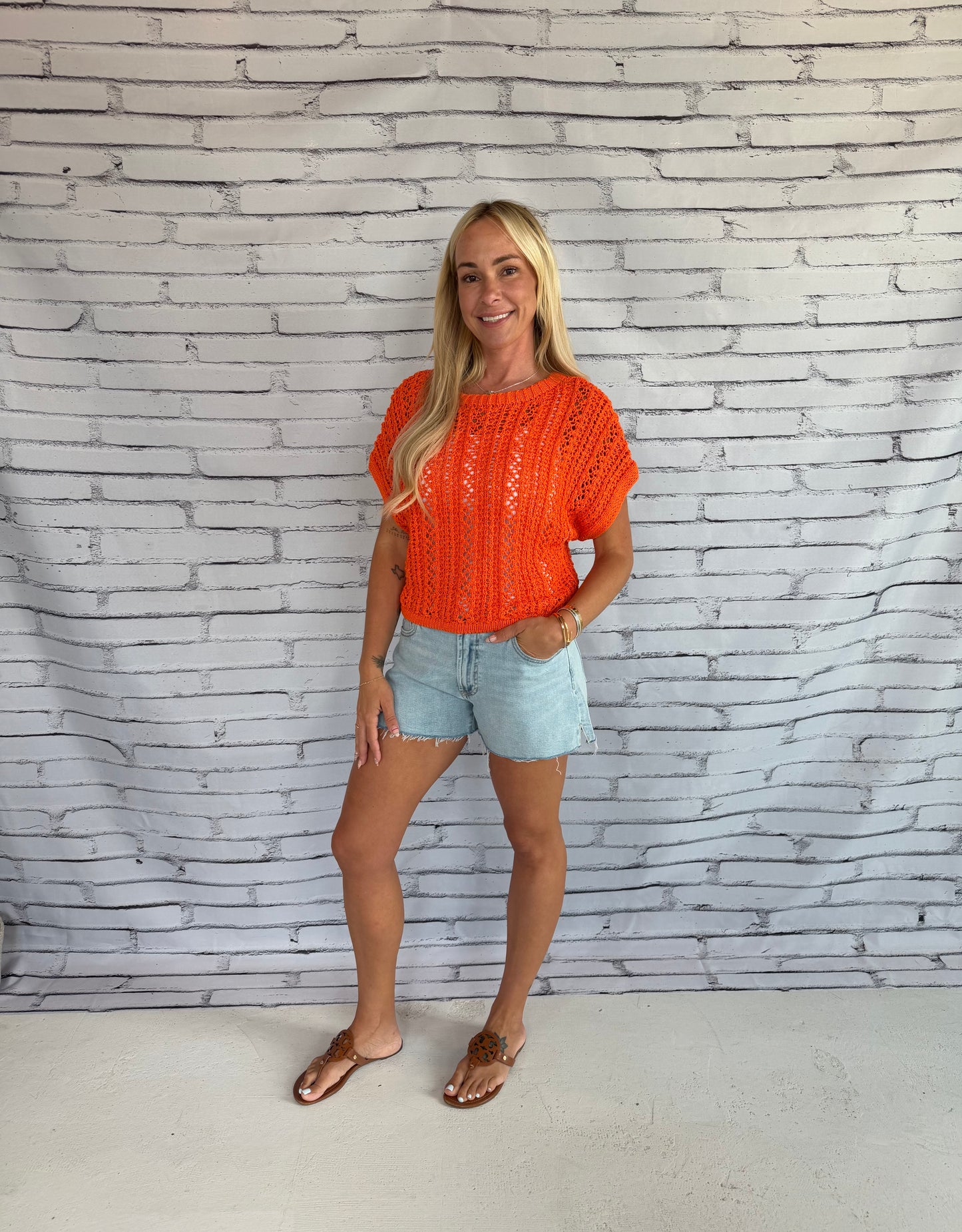 Ballast Crochet Top Tiger Lily