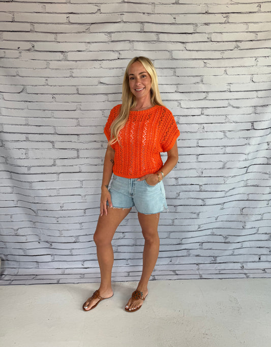 Ballast Crochet Top Tiger Lily