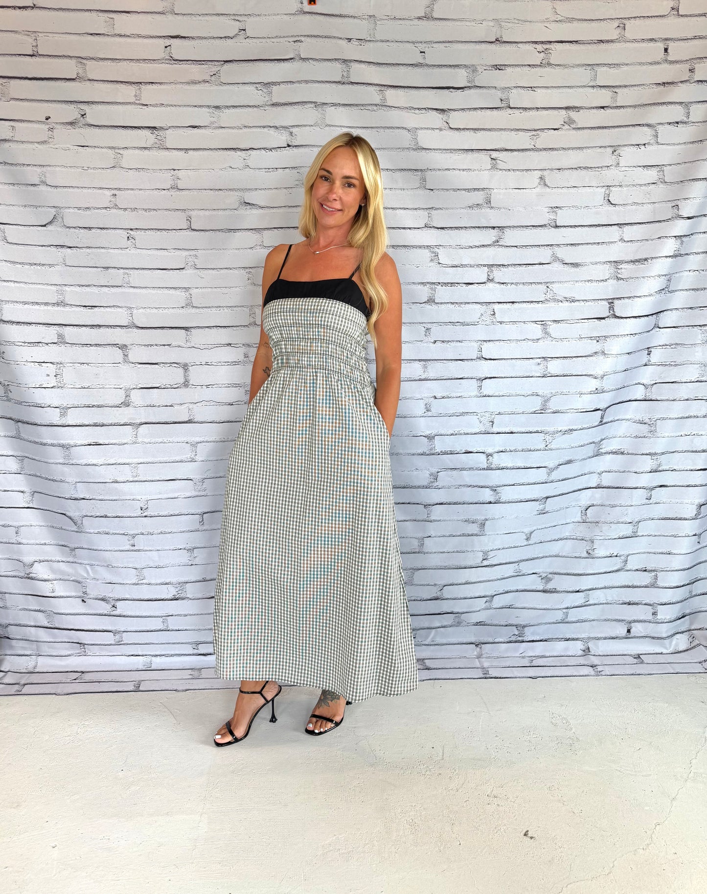 Gingham Breeze Maxi