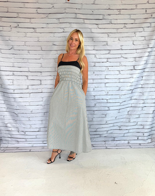 Gingham Breeze Maxi