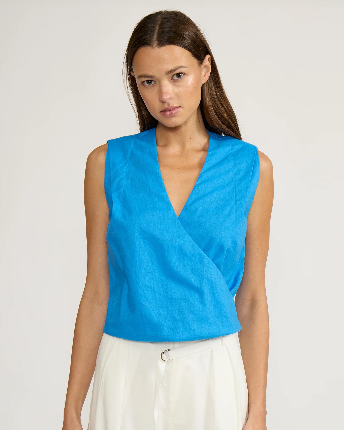 Hayley Wrap Top Blue