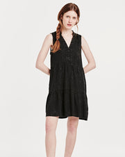 Helena Sleeveless Midi Dress- Black Mineral