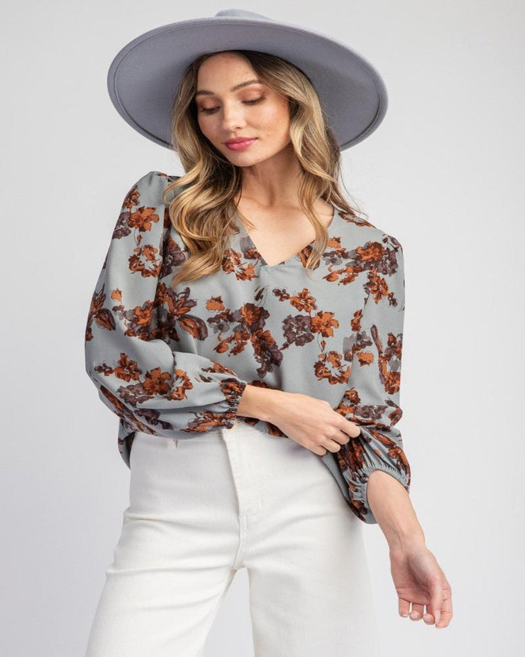 Floral Printed Long Sleeve Top