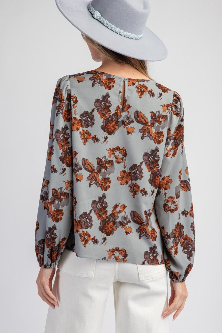 Floral Printed Long Sleeve Top