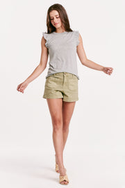 North Ruffle Top- Heather Grey