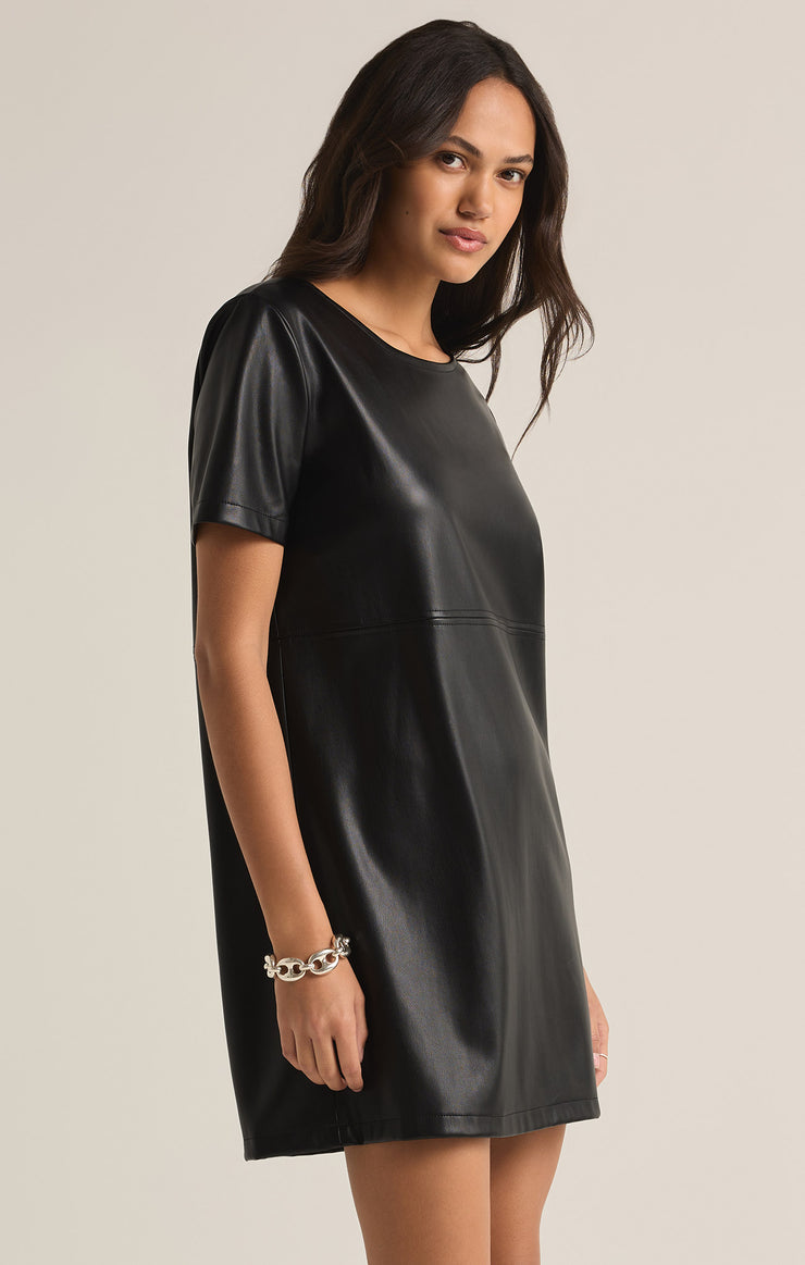 London Faux Leather Mini Dress