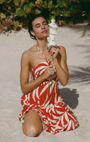 Elodi Palm Floral Midi Dress