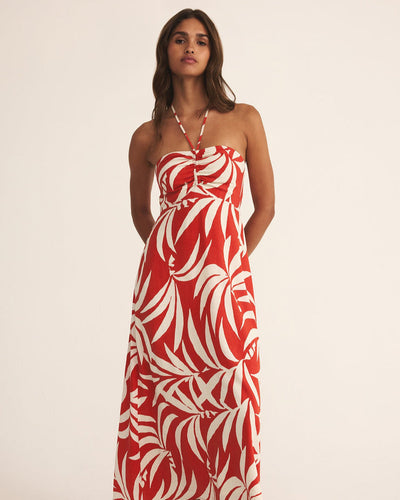 Elodi Palm Floral Midi Dress