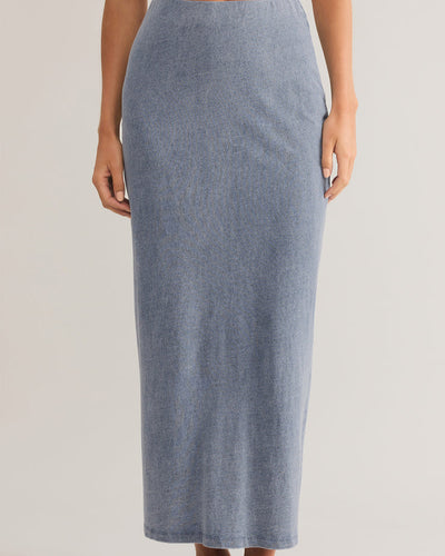 Gail Jersey Denim Midi Skirt