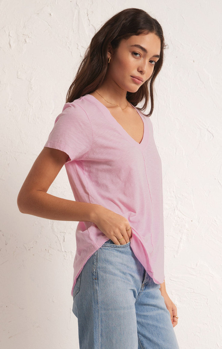 Asher V-neck Tee Hibiscus