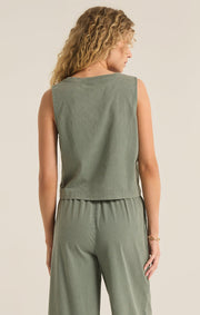 Sloane V-Neck Tank- Palm Green