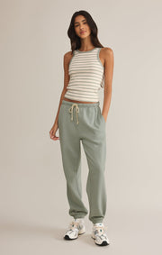 Hadley Striped Tank Sage Green