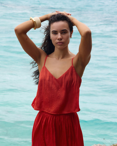 Fiore Crinkle Satin Tank