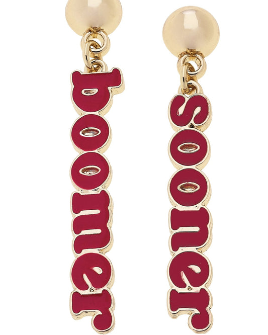 Oklahoma Sooners Slogan Earrings