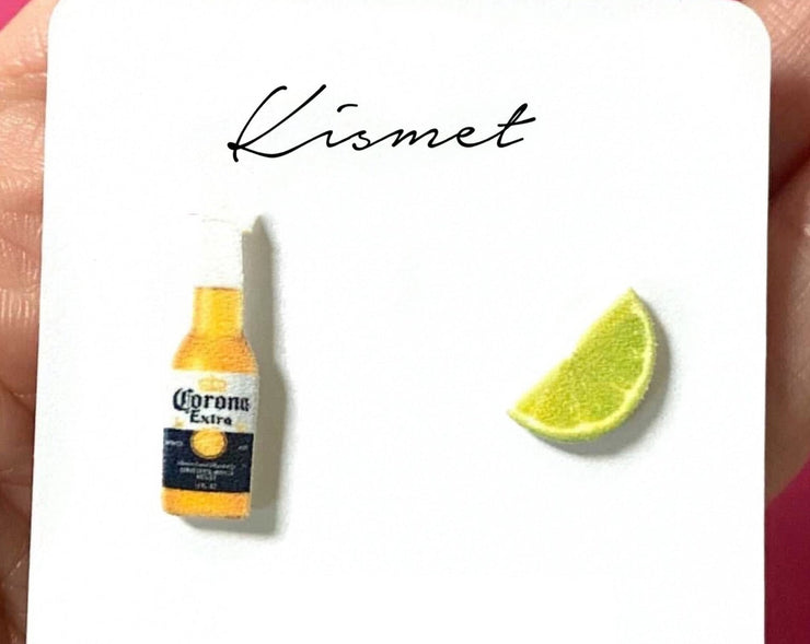 Beer/Lime Stud Earrings