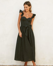 Pin Dot Corset Flutter Dress