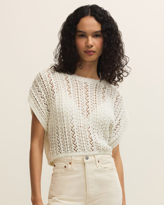 Ballas Crochet Top White