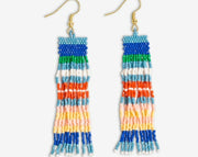 Billie Mixed Horizontal Earrings Stripes Beaded Fringe Earrings-St. Tropez