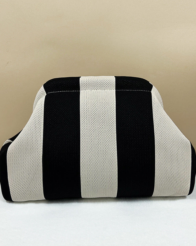 Compact Urban Stripe Makeup Pouch